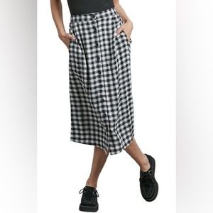 Volcom Get To Stepping Plaid Midi Skirt